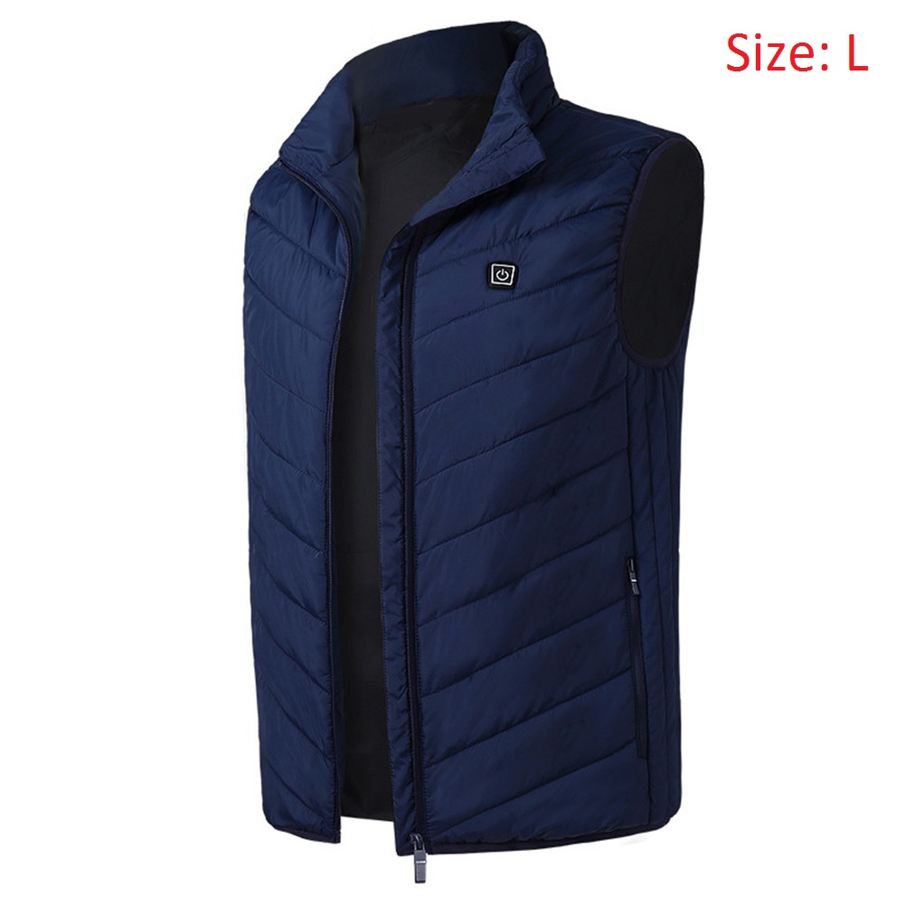 Verwarming Vest Wasbaar Usb Opladen Verwarming Warm Vest Controle Temperatuur Outdoor Camping Wandelen Golf Elektrische Thermische Kleding: Blauw / M