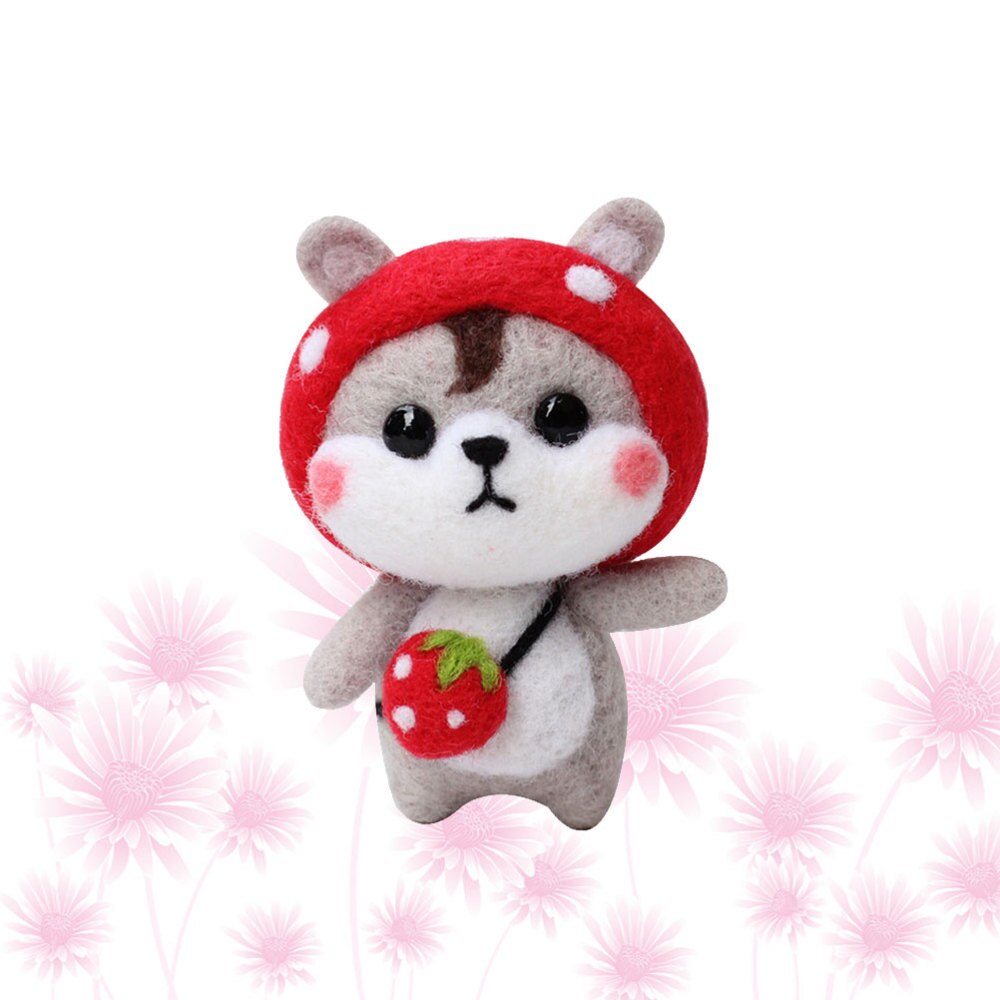 Divertido muñeco de felpa aguja para manualidades Kit de fieltro aguja de perforación accesorios de Material de felpa perro de dibujos animados DIY arte Carft para el hogar niños adultos Gif
