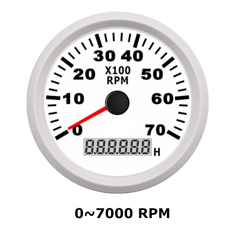 85mm Stainless Steel Boat Tachometer 0~7000 RPM REV Counter for Outboard Motor Boat Auto Tach Electric Motor Tachometer 9~32V: WW 7000 rpm