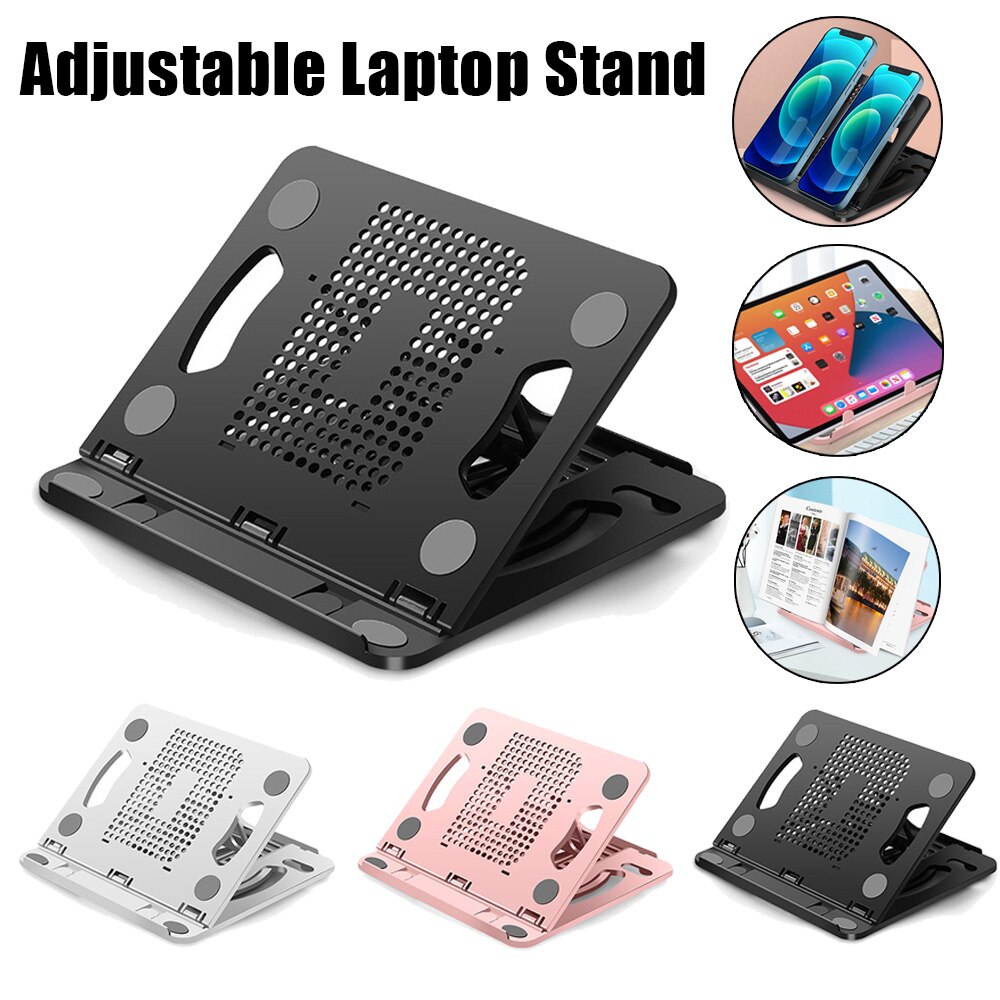 Tragbarer laptopständer, faltbare halterung, drehbare und verstellbare halterung für tablets, notebooks, mobiltelefone und computerzubehör