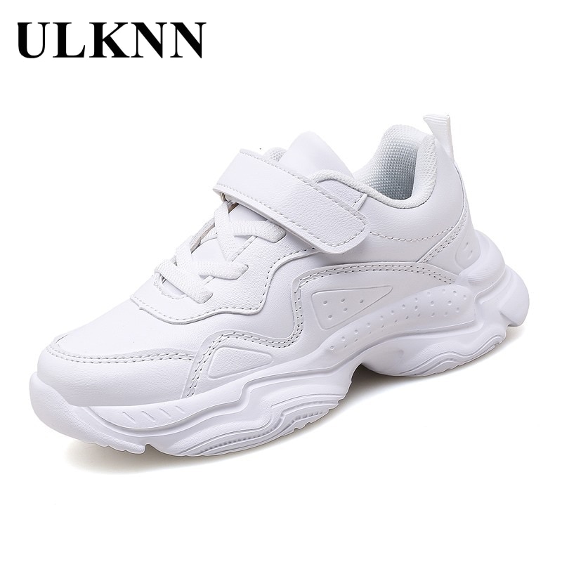 ULKNN blanc chaussures pour enfants sport filles chaussures garçon décontracté à la baskets couleur Pure antidérapant respirant confortable