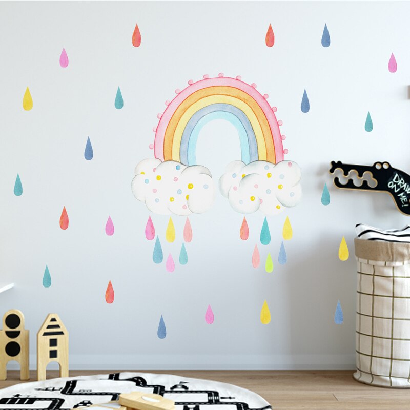 Tofok Raindrops Art Mural Wall Sticker Bedroom Kitchen Living Room Wallpaper Poster Home Decoration