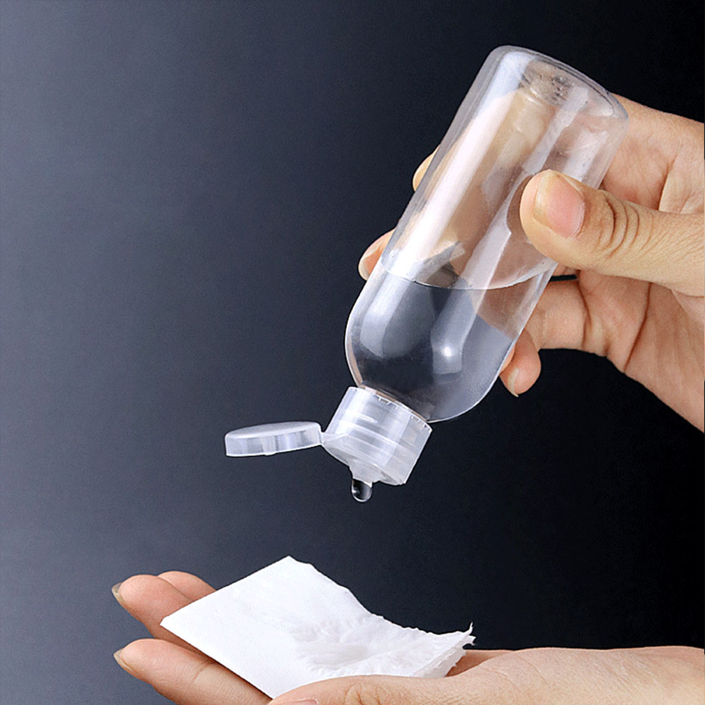 Reiseflasker 15ml 30ml 50ml 100ml 150ml 200ml 250ml 500ml lotionflaske gjennomsiktig plasthetteglass til kjæledyr med vippelokk for kosmetikk