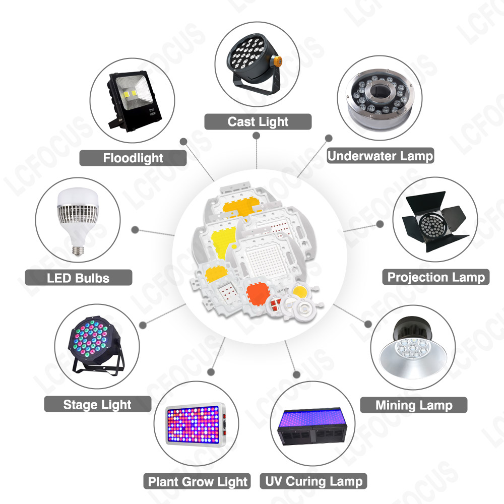 10 piezas 1W 3W 5W chip LED blanco cálido blanco natural blanco frío ultravioleta naranja rojo verde azul amarillo COB luz de crecimiento de plantas diodo emisor de luz cuentas de lámpara LED