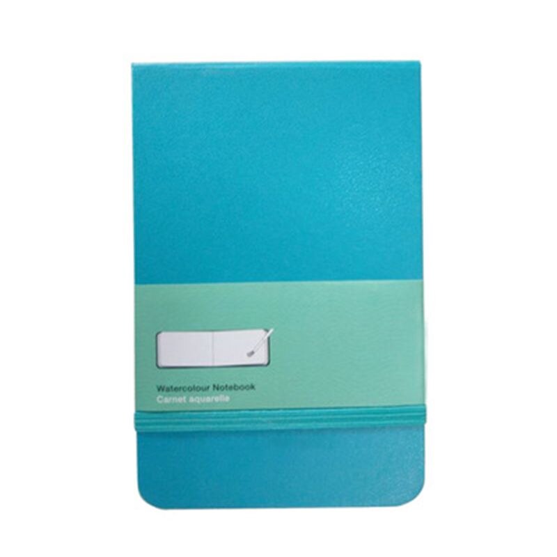 Portable A6 PU Leather Cover Watercolor Book Paper Hand-painted Sketch Travel Painting Art Supplies: Green