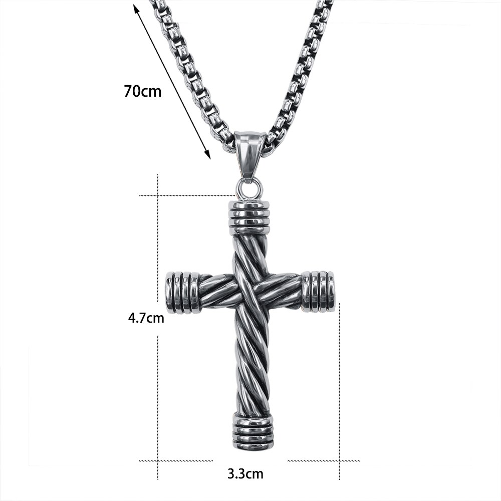 ZS – collier avec pendentif croix Punk pour hommes, en acier inoxydable, bijoux gothiques, Rock Roll, 316L: F