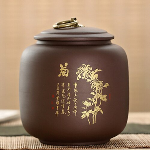 Smell Proof Tea Box Chinese Tea Leaves Container Ceramic Candy Dried Fruit Tea Can Porcelain Jar Cajas De Te Tea Package AC50TE: Style4