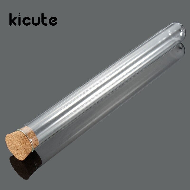Kicute 50pcs/lot Lab Glass Test Tube With Cork Stoppers Laboratory School Educational Stationery 18X180mm