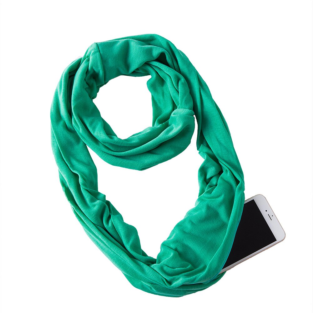Effen Opslag Outdoor Loop Sjaal Met Ritsvak Flexibele Warm Houden Winddicht Vrouwen Winter Convertible Sjaal Lichtgewicht: green