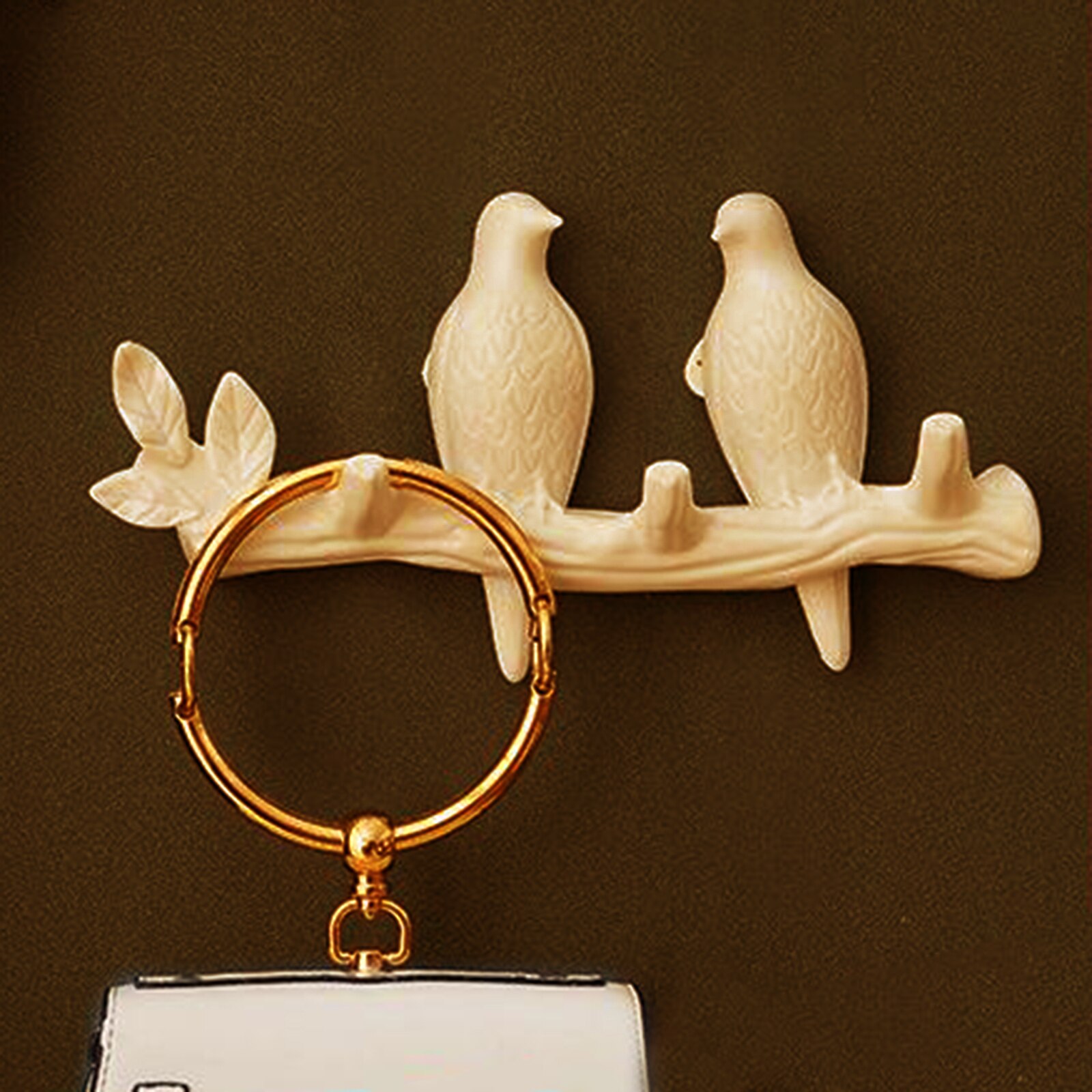 Creatieve Vogels Muur Gemonteerde Art Hanger Cap Holder Opslag Home Decor Parel 3 Vogel: pearl 2 bird