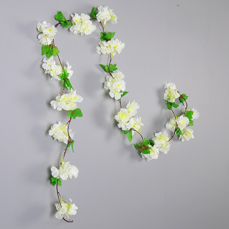 1 Uds. Guirnalda de flores artificiales, guirnalda de cerezas, telas no tejidas, tela de flores para pared, decoración de lujo para el hogar, decoración para el jardín: SMTYH020