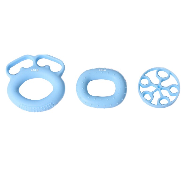 3Pcs Hand Gripper Trainer Finger Exerciser Forearm Hand Carpal Expander Dynamometer Grip Trainer Rings Set: Blue