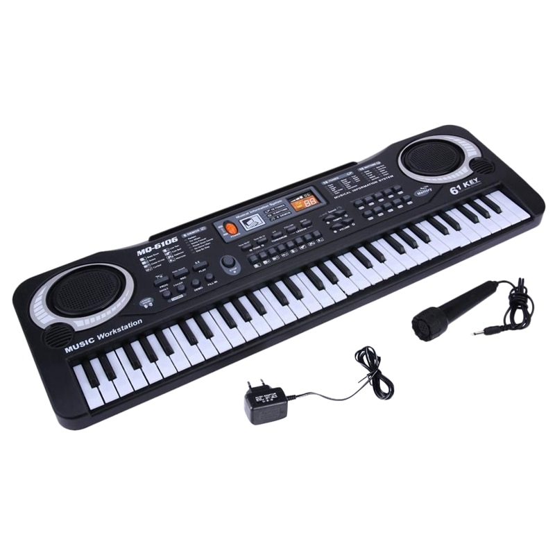 Abzb -mq 61 tangenter digital musik elektronisk keyboard keyboard elektrisk klaver børn eu stik