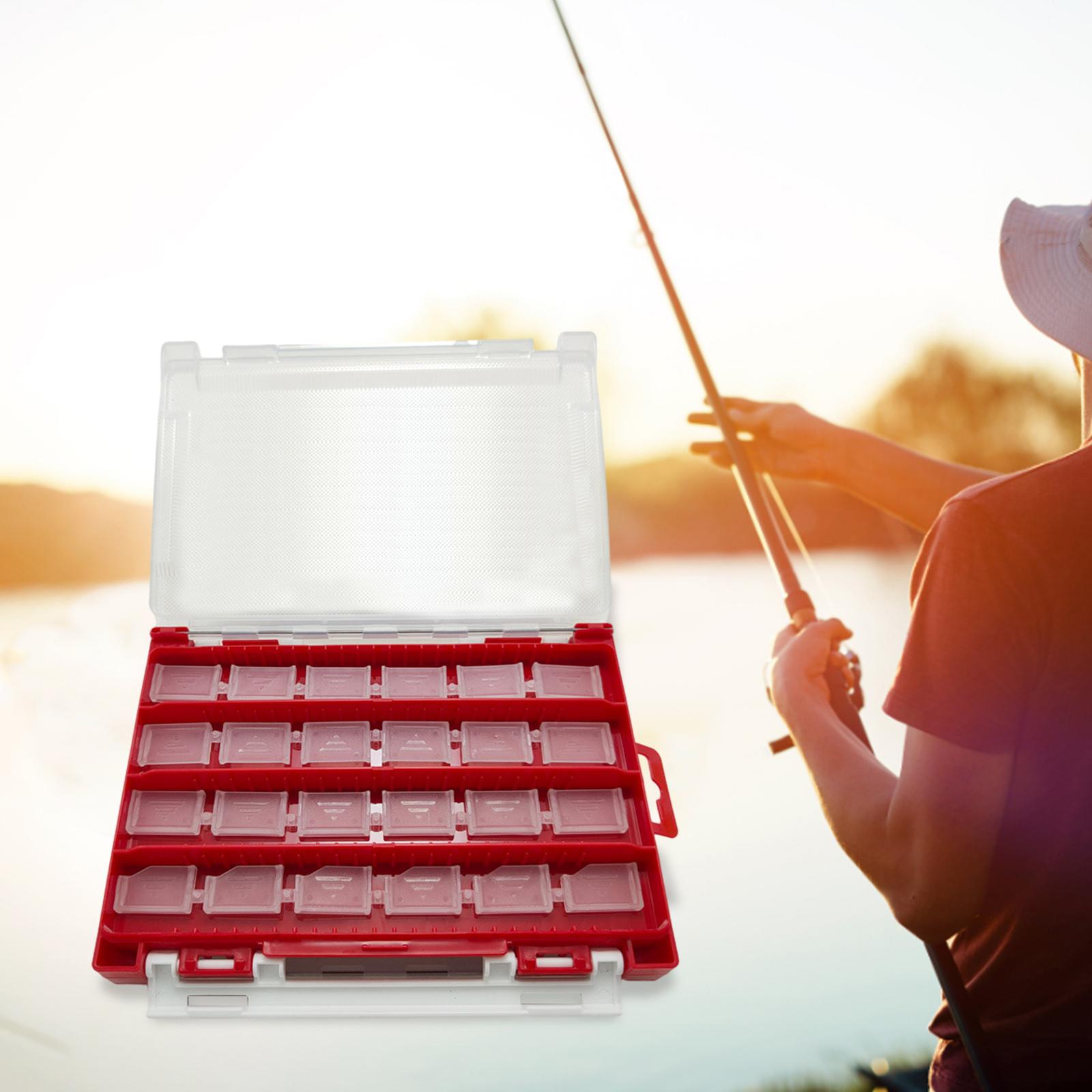 Double Sided Tackle Storage Containers Bait Box Durable Material Accessory: Red Large