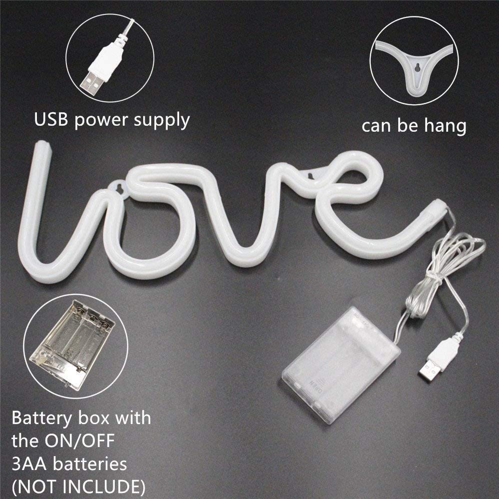 Led Neon Light Teken Liefde Shaped Wedding Party Decoratie Neon Lamp Valentijnsdag Anniversary Home Decor Night Lamp Gif