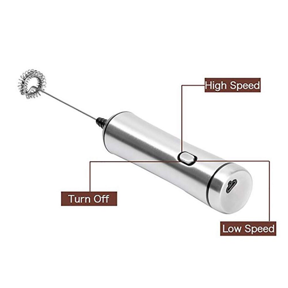 Milk Frother Electric Handheld Portable Powerful Milk Foamer For Latte/Cappuccino Coffee Chocolate,Durable Stainless Steel Egg