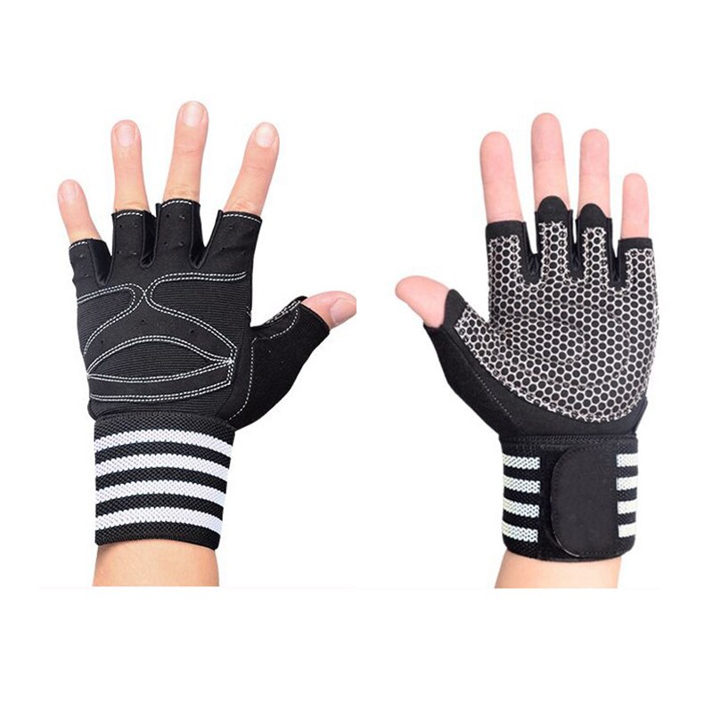 Gym Gloves Heavyweight Sports Exercise Weight Lifting Gloves Body Building Training Sport Fitness Gloves for Fiting Cycling: White / XL
