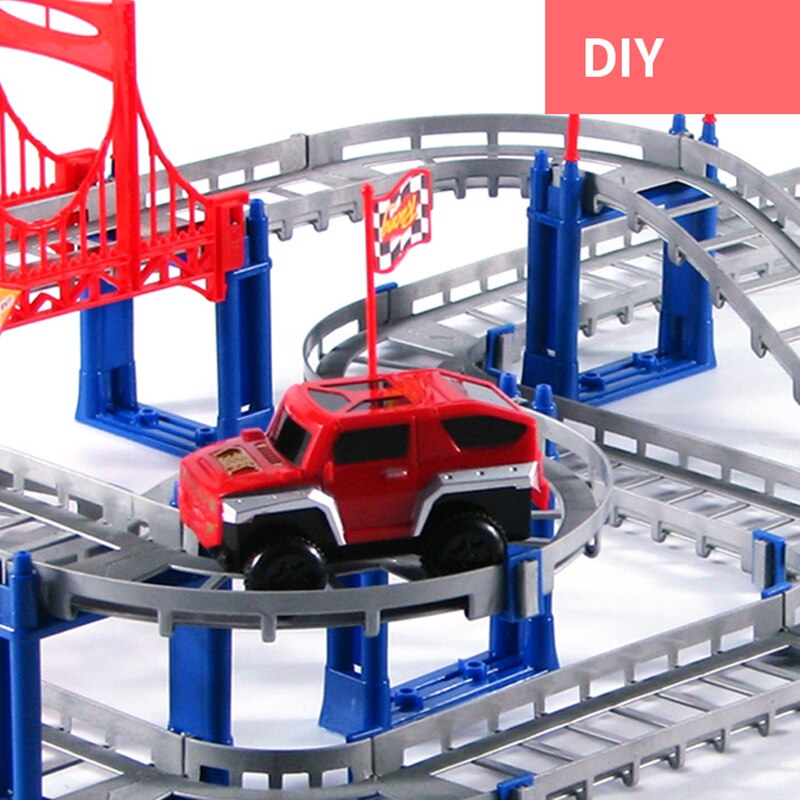 Verscheidenheid Dubbel Spoor Auto Educatief Speelgoed Gemonteerd Rapid Rail Auto Speelgoed Kinderen Speelgoed