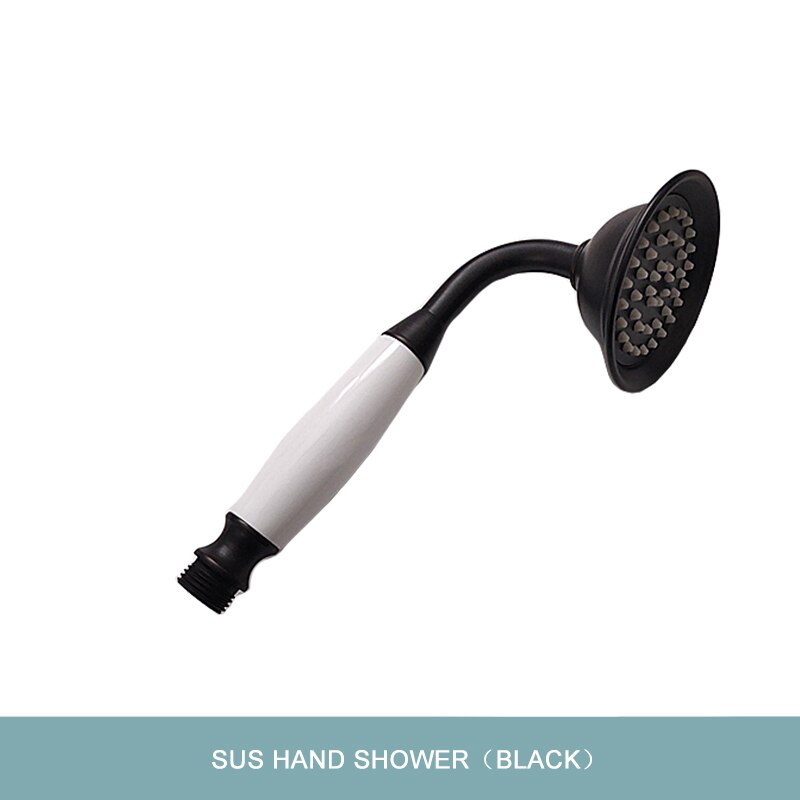 Stainless Steel Antique Brass Rose Gold Handheld Shower Luxury Bathroom Polished Matte Black Golden Hand Shower Head Replacement: Matte Black