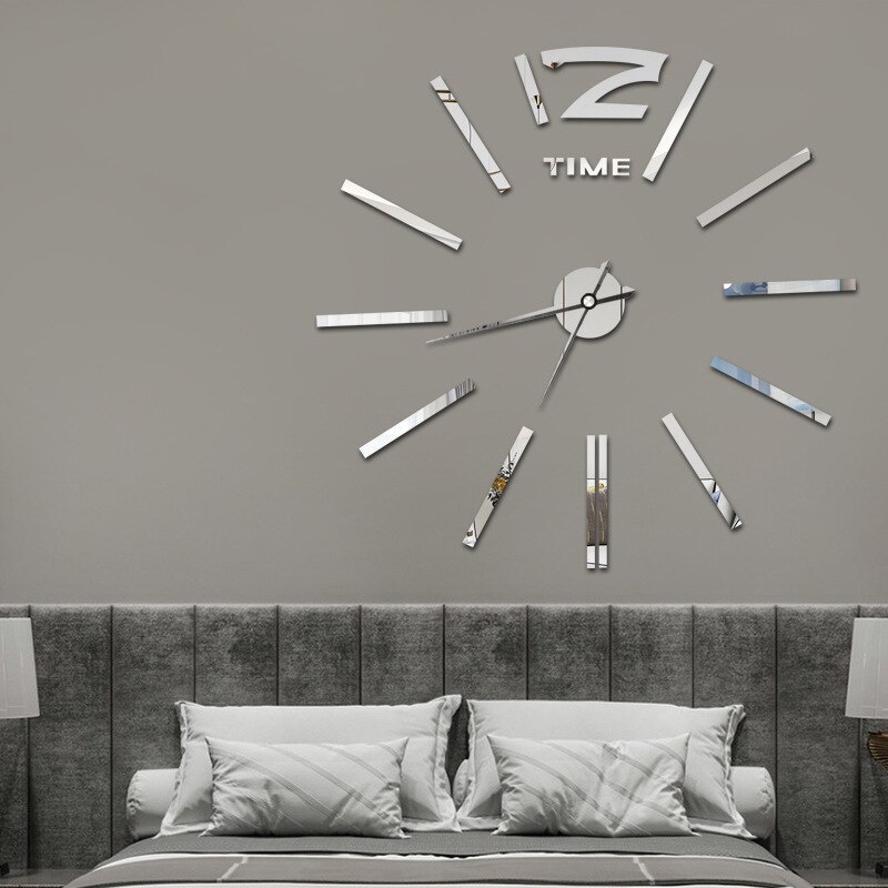 Modern Mini DIY Wall-Clock Sticker Mute Digital 3D Wall Clock Living Room Home Office Decor Christmas
