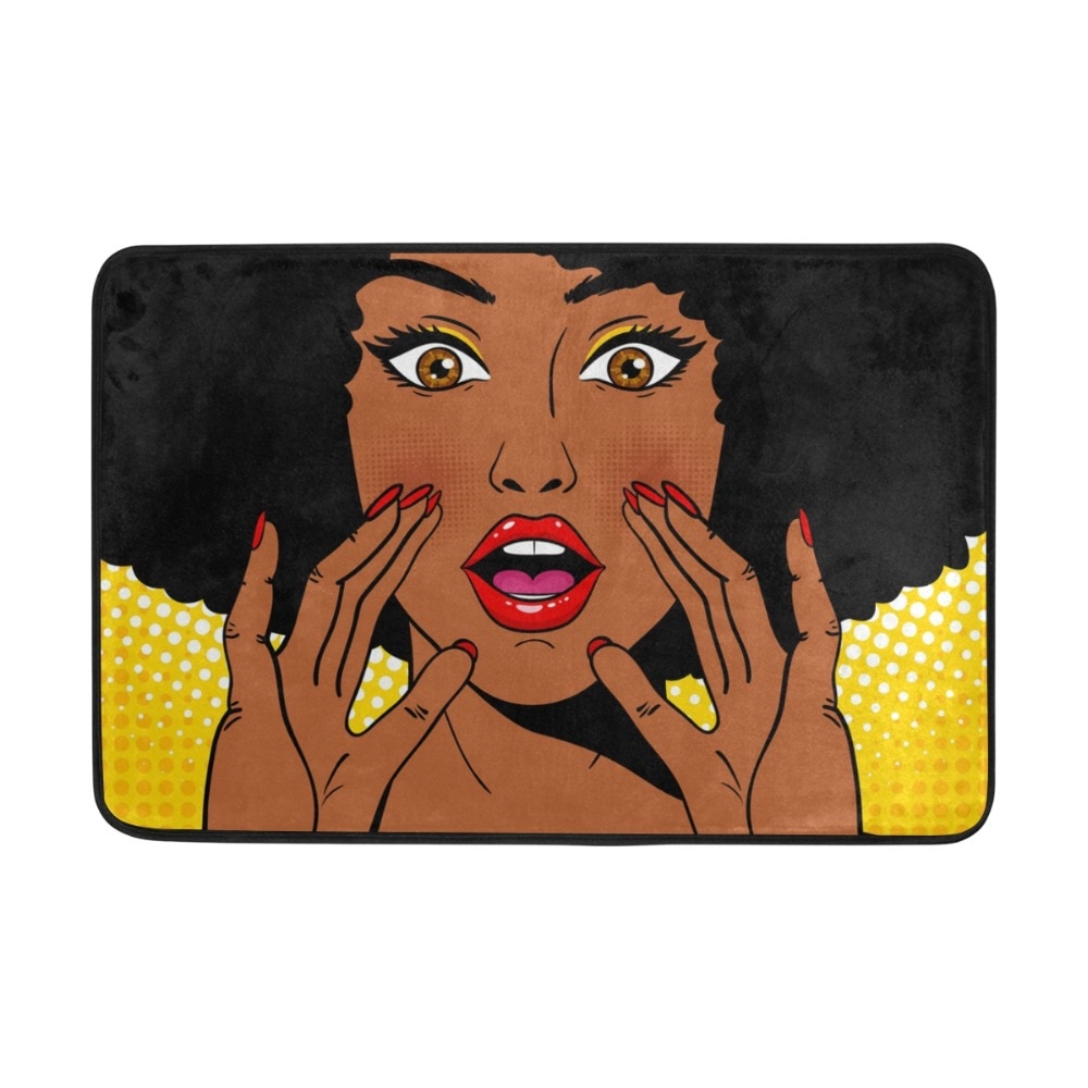 Pop Art visage Sexy surpris femme africaine zone tapis de sol enfants enfants jouer solide maison décorateur paillasson tapis antidérapant tapis