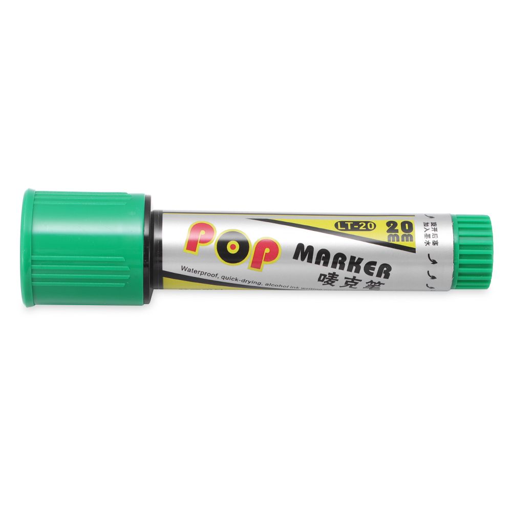 Rotulador permanente de pintura a prueba de agua POP de 20mm, marcadores de Graffiti rellenables para dibujo, póster, suministros escolares de oficina: green