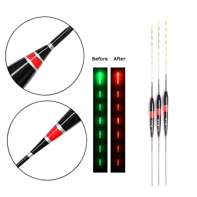 3 størrelser 3 farver smart float fiskeri led lys nat lysende fiske flåd smart led lys automatisk smart fiske float