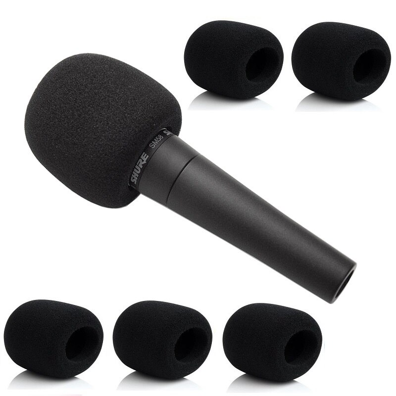 Standard Bolymic 5PCS Black Microphone Pop Filter for Shure SM58 Windscreen Sponge Foam Mic Cover