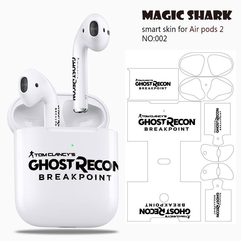 Magic Shark Clear Leaf Flower The North Face Leopard Cells Ultra Thin Sticker Case Film for Apple Airpods 2 Airpods2 001-019: 002