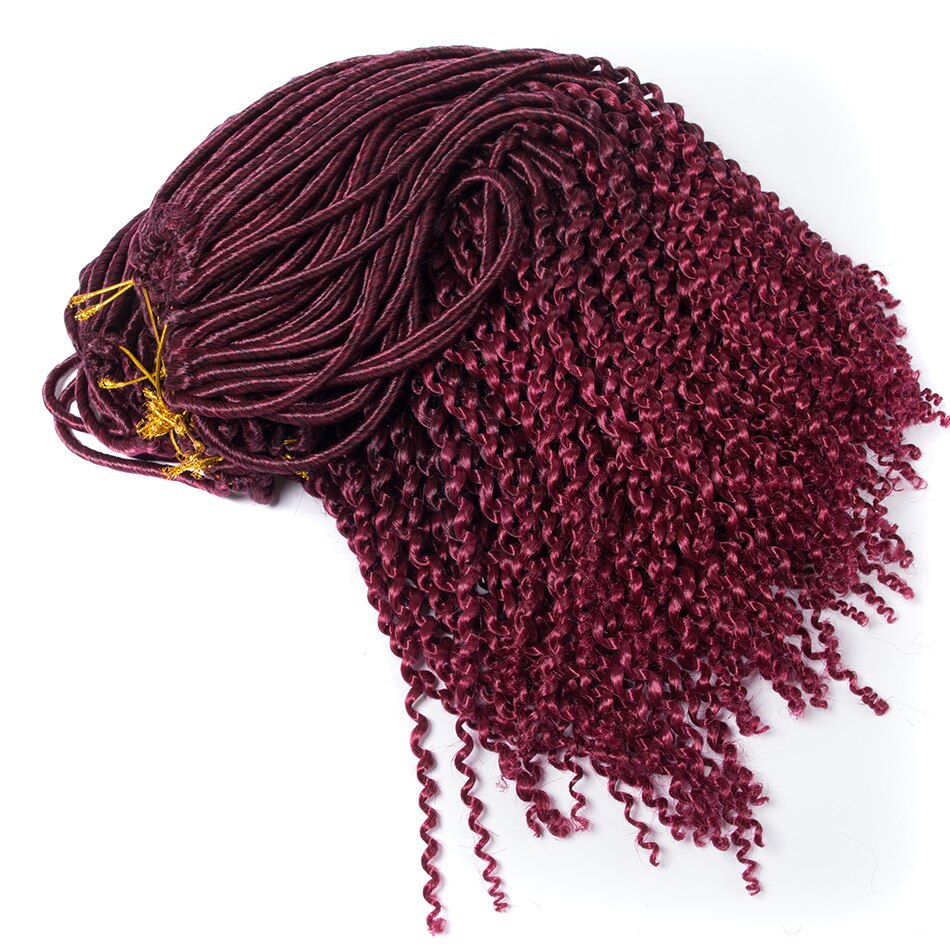 Qp hår sort hæklet faux locs 20 tommer 100g ombre hæklet fletning lås hår extensions 24 roots sort ombre farve