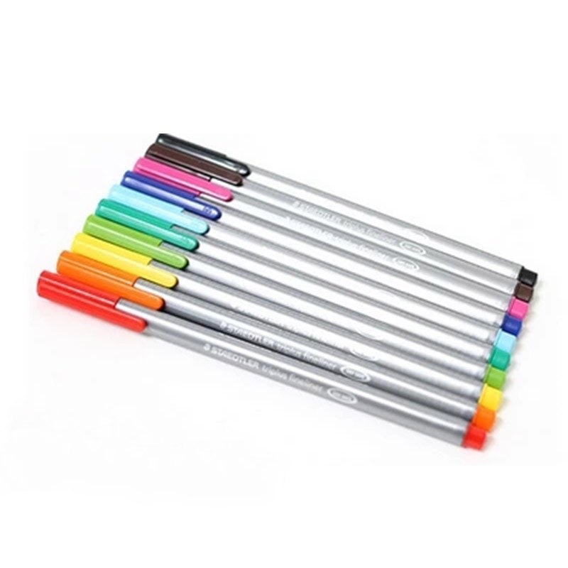 Staedtler 334SB Triplus Fineliner 0.3 mm 10 Colors Set Drawing Pen Graphics Writing Supplies