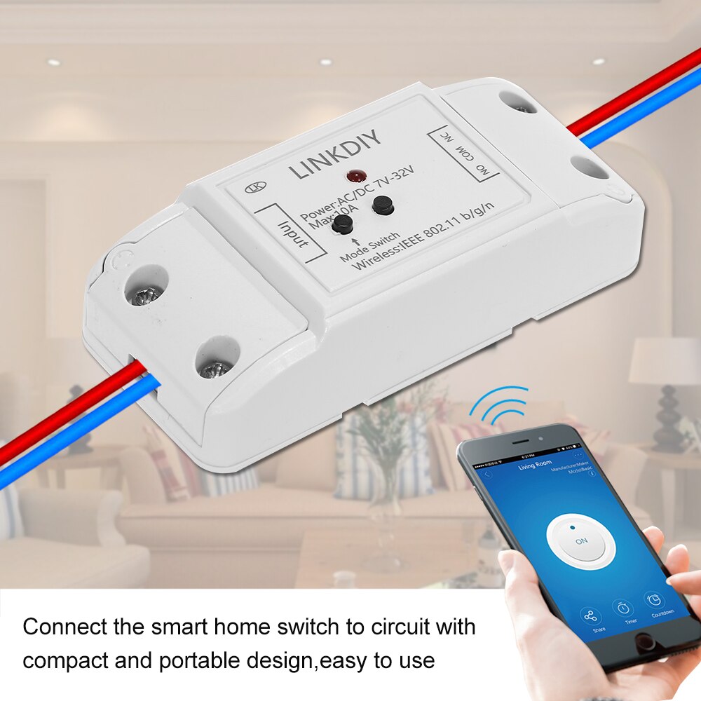 Smart Wifi Switch Universal Module 1CH DC/AC7-32V Wireless Switch Timer Phone APP Remote Control Compatible for Smart Home