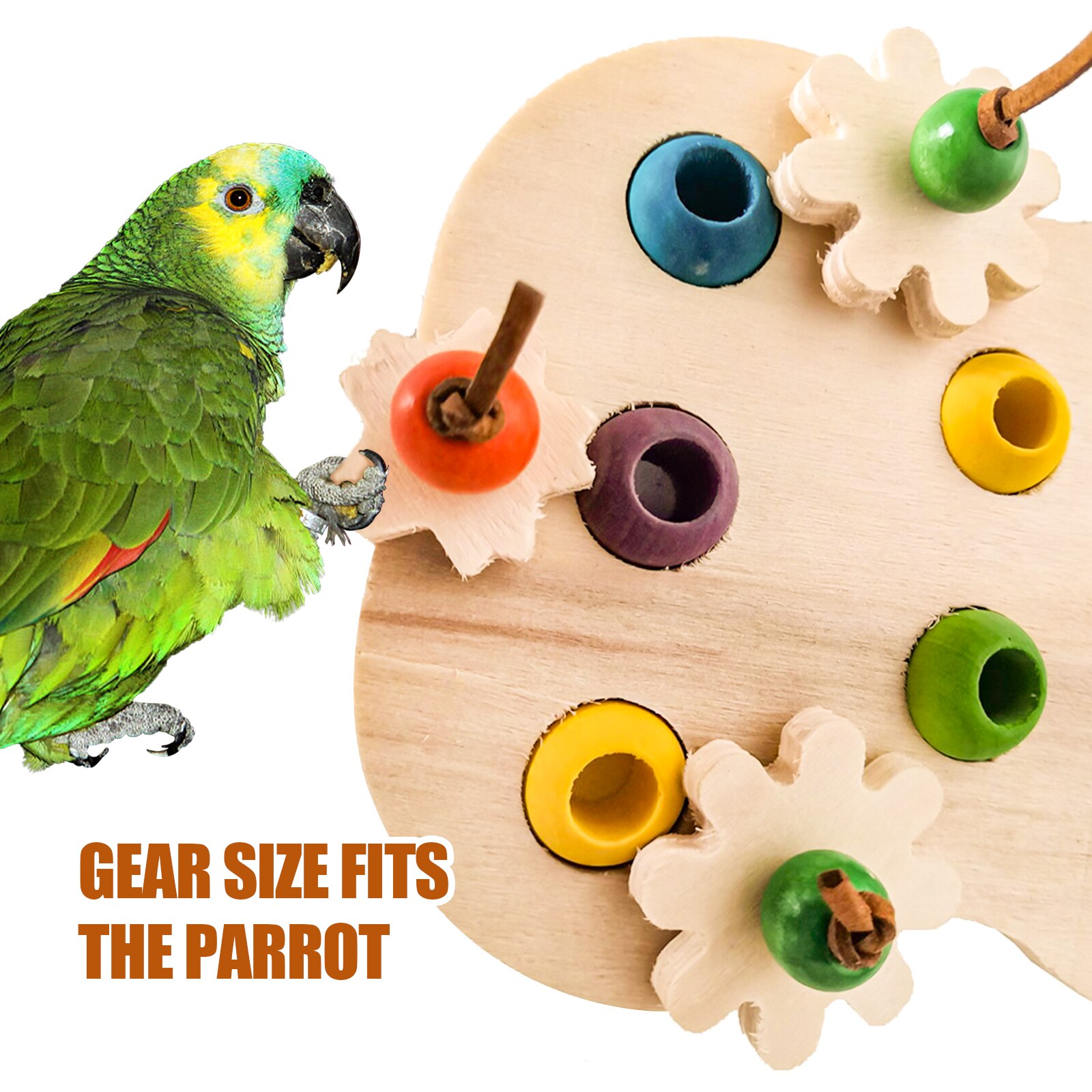 Juguetes educativos para loros grandes, juguetes interactivos de madera coloridos para masticar, productos de entrenamiento, suministros para aves