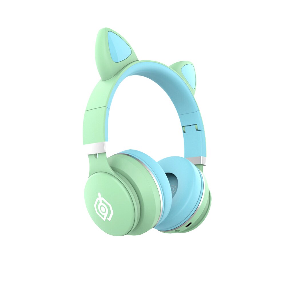 Écouteurs bluetooth roses pour enfants, casque lumineux avec basses pour huawei iphone 12 , meilleur casque sans fil compatible avec carte tf: Cyan-bleu avec boîte