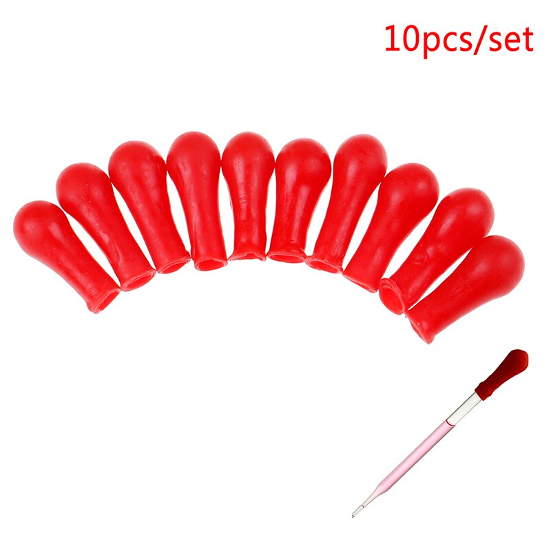 10Pcs Dropper Rood Rubber Bulb Hoofd Dropping Fles Insert Pipet Lab Supplies