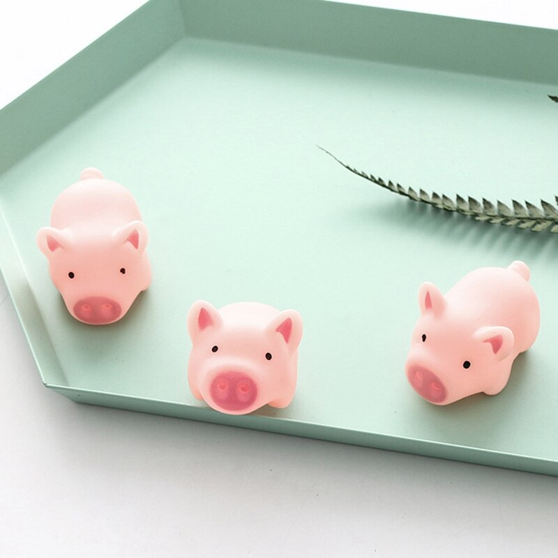 Juguetes Para Perros de 5cm, cerdo de goma chillón rosa, juguetes para mascotas, chirriante, para masticar, decoraciones para el hogar