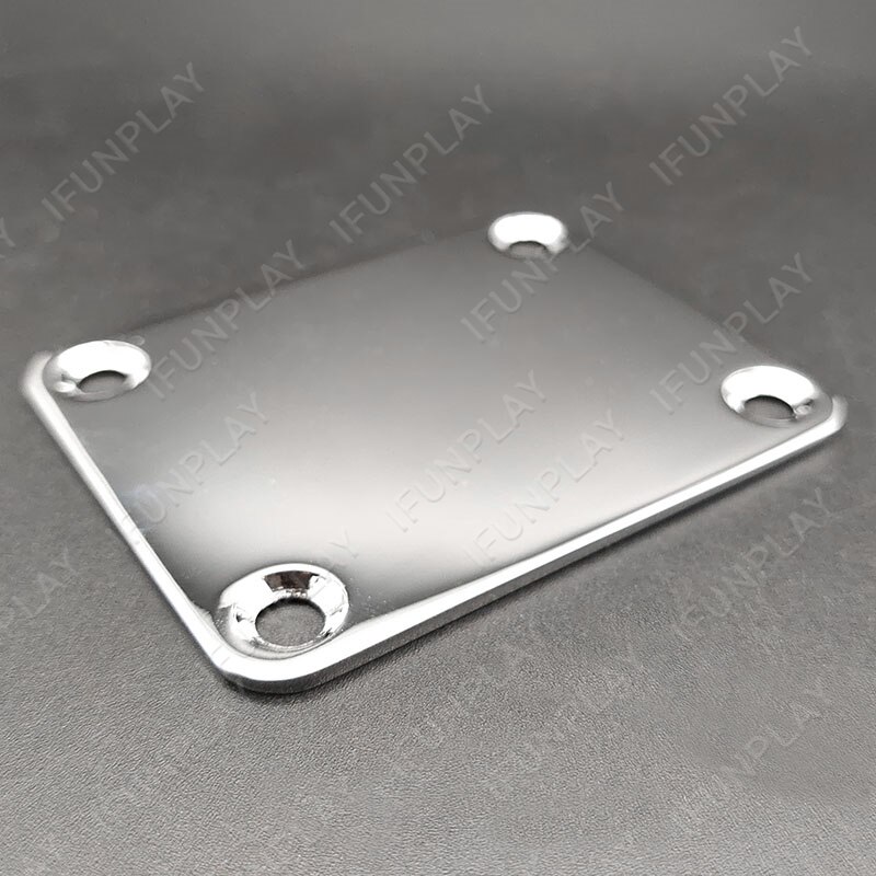 Placa de mástil de guitarra eléctrica, placa de Metal cromada para cuello de guitarra eléctrica TL