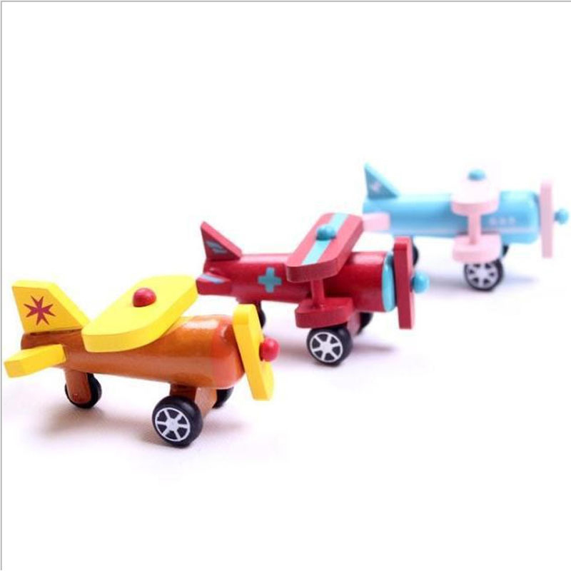 12Pcs/set Wooden mini plane series aircraft airplane wooden toys Children Birthday Festival