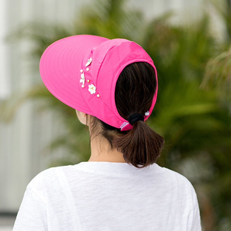 Sombrero plegable portátil para mujer, sombrilla de verano, informal, sencillo, de viaje, protección solar