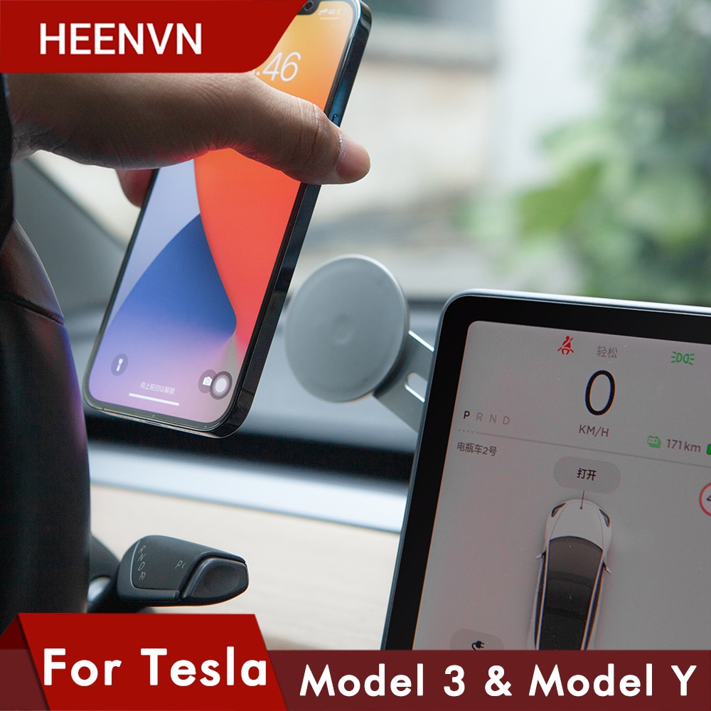 Heenvn Model3 Smartphone Pillar Cell Phone Holder For Tesla Model 3 Phone Holder Accessoires Model Three Tesla Model Y