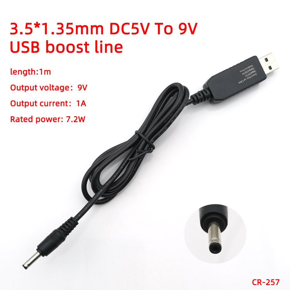 Dc 5v to 9v/12v usb  to 3.5*1.35mm 4.0*1.7 charge power boost step up kabel konverter adapter legetøj mobil strømforsyning boost wire: 3.5-1.35 9v 1a 1m