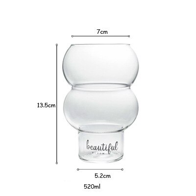 Neue nordisch Stil Bar Cocktail Ball Glas Sphärische Nachtisch Haus Süßigkeiten Becher Smoothies Eis Tasse Leben Milch Shake Becher: 520ml