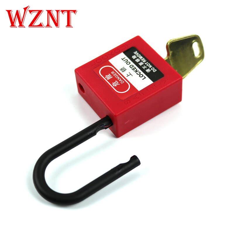 NT-26P 4mm 26mm red thermoplastic plastic nylon shackle safety lockout padlock with copper cylinder key