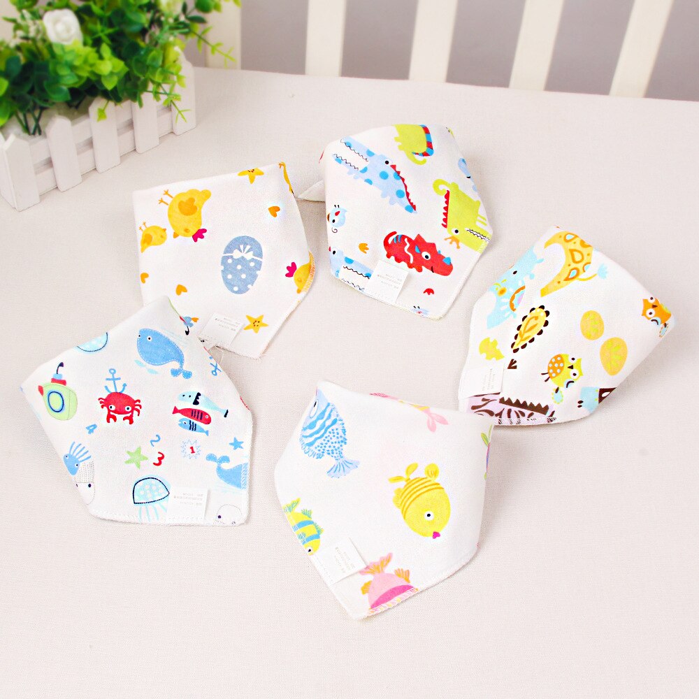 5Pcs Slabbers Bandana Katoen Babyvoeding Schort Driehoek Leuke Baby Slabbetjes Meisjes Jongens Cartoon Voeden Sjaal Kraag Bib burp Doek: 28