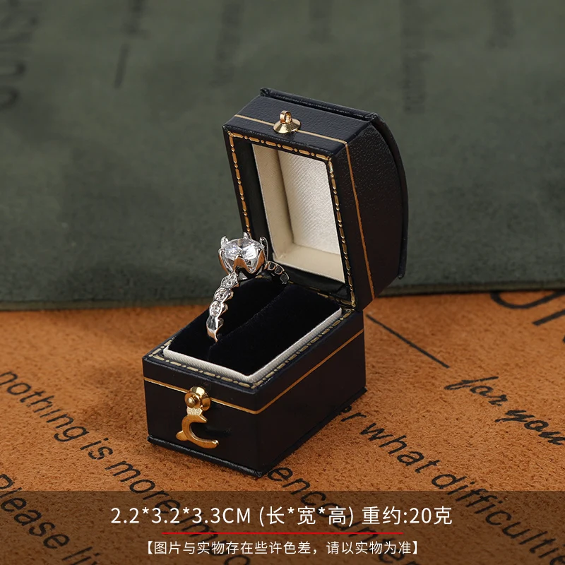 Caja pequeña para anillos de joyería para anillos de propuesta, ceremonia, bodas o ocasiones especiales, caja para anillos para mujeres y niñas con ranura única: Naranja
