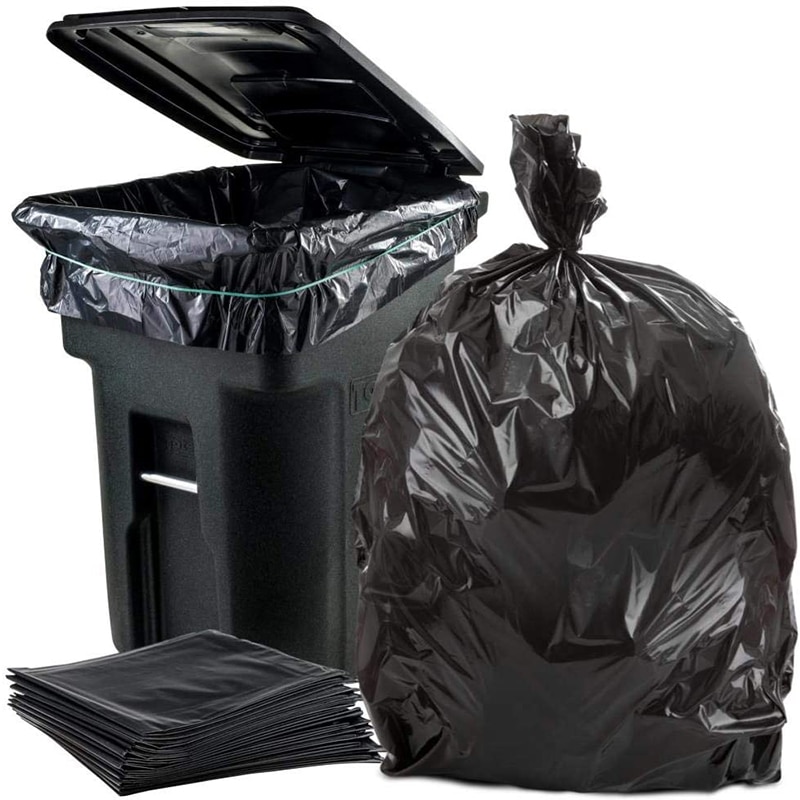 Trash Bag Big Capacity Heavy Duty Extra Large Commercial Trash Bag Garbage Yard Black Hotel Market Trash Bags Kitchen Waste Bag