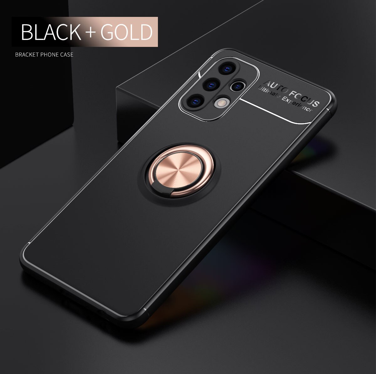 Skrzynka dla Galaxy A32 5G SM-A326B palec metalowy pierścień uchwyt miękka TPU odporna na wstrząsy pokrywa dla Samsung Galaxy A32 4G SM-A325F: for Galaxy A32 4G / Black Gold