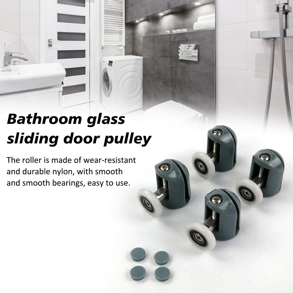 Douchecabines met rolluiken, enkel wiel, nylon stuiterwiel, katrol voor glazen schuifdeuren in de badkamer