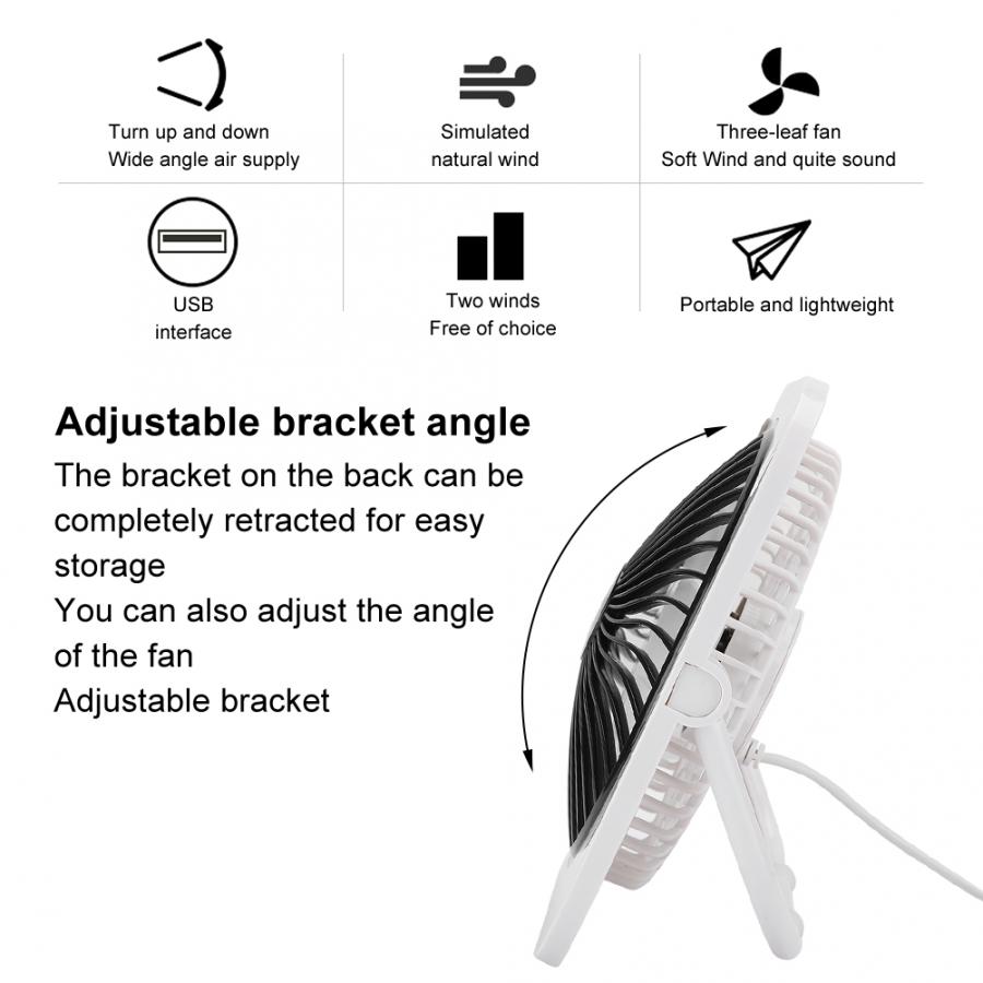 3W Quiet Mini USB Fan Could Connect with Laptop Portable USB Mini fan with 2-Gear Adjustable Wind Speed 2300r/min Item