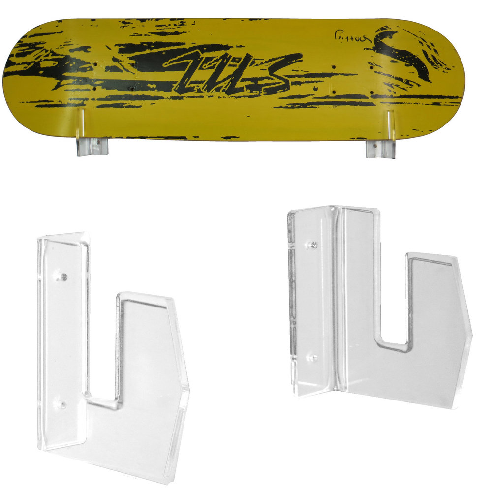Skateboard vægbøjle, klare akryl skateboard beslag, dæk væg ophængende beslag til elektrisk skateboard - intet skateboard